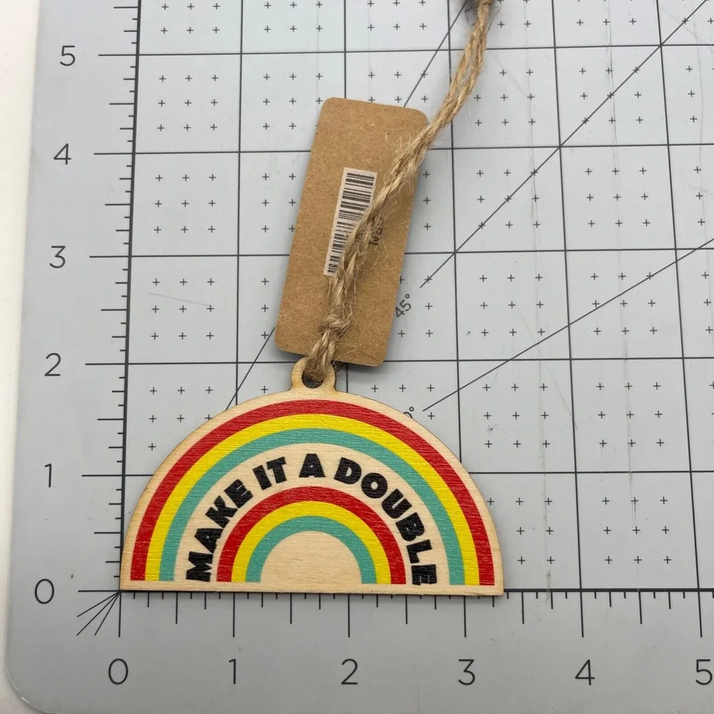 Metal and Wood Co‎ Ornament Make It a Double Rainbow Travel